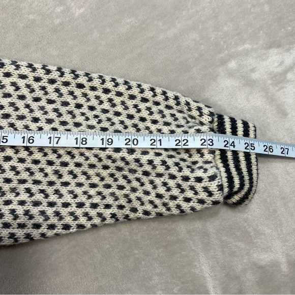 Vintage L.L. Bean Sweater Birds Eye Gray Cream Norway Knit Fisherman Sz XLT - Picture 7 of 7